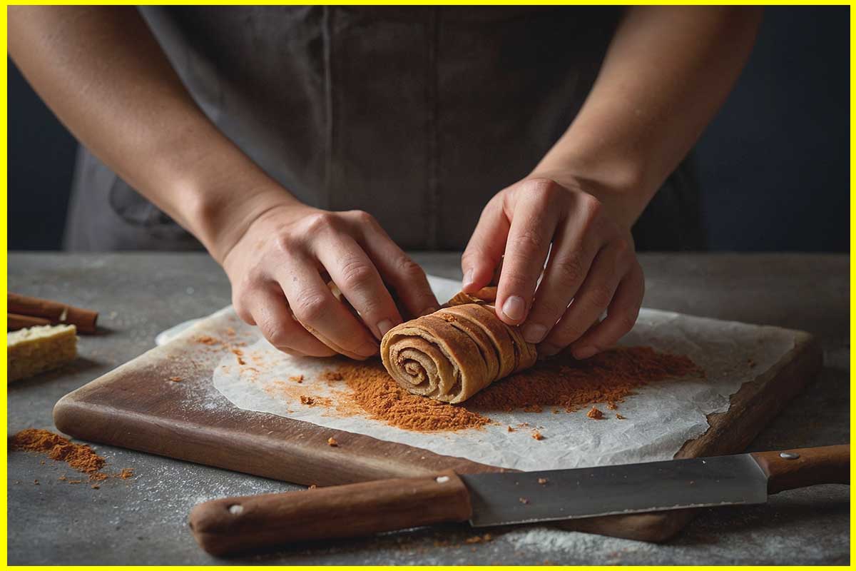 How do you cut cinnamon rolls?